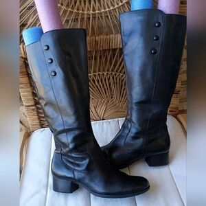 Born Elegant Black Leather Knee-High Riding Style Boots_9